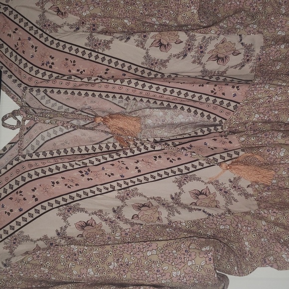 Davi & Dani Pink Floral Boho Tie Back Dress with Pockets 3X NWT - Picture 9 of 10